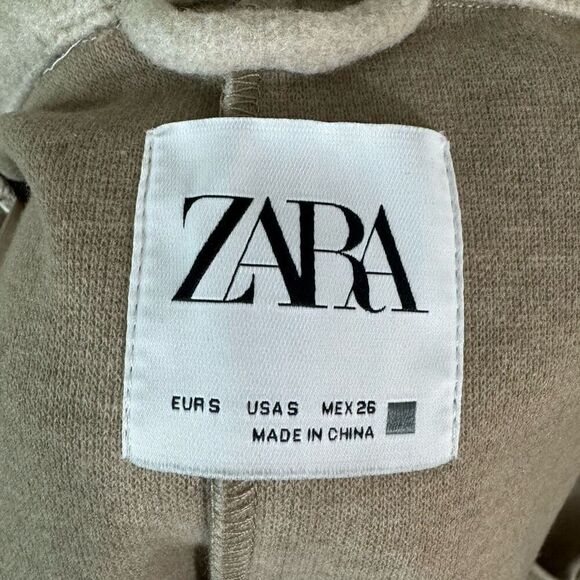 Zara S Long Vest Beige Tan Overcoat Neutral Contemporary Minimalist Clean Girl - Picture 8 of 11